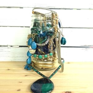 Green & Gold Curated Mystery Jewelry Jar 2lb 4oz Vintage To Now All Wearable 6g